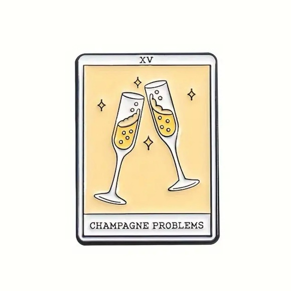 Taylor Swift Themed + Tarot Card Inspired Enamel Pin Champagne Problems NEW - Picture 1 of 3